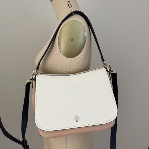 KATE SPADE Polly Medium Shoulder Bag Blush Multi Leather Crossbody Purse - Picture 1 of 11